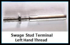 Swage Stud Terminal Left Hand Thread